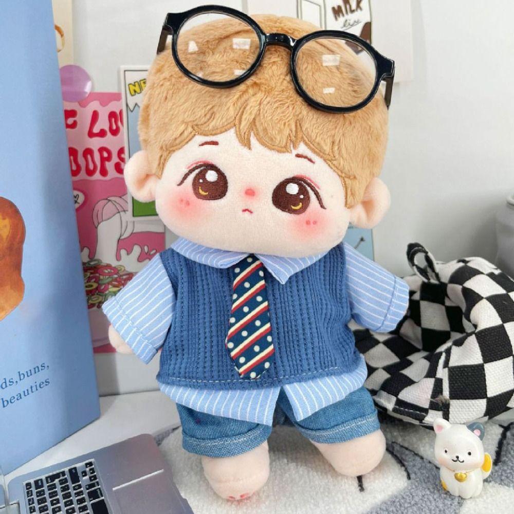 1 set School Uniform Cotton Doll's Clothes Denim Shorts Plush Doll Clothes Children's Gift