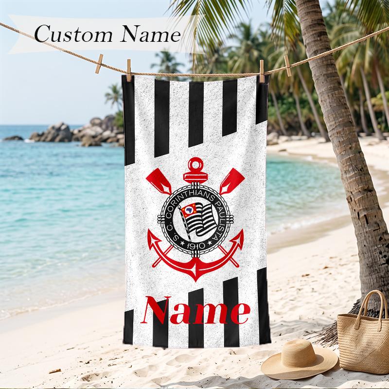 Sport Club Corinthians Paulista Custom Name Printed Beach Towel Personalized Soft Towel For Swimming Beach Travel