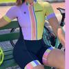 Righttrack Tuta da Ciclismo Femminile a Manica Corta Colorata Mono Tuta da Ciclismo