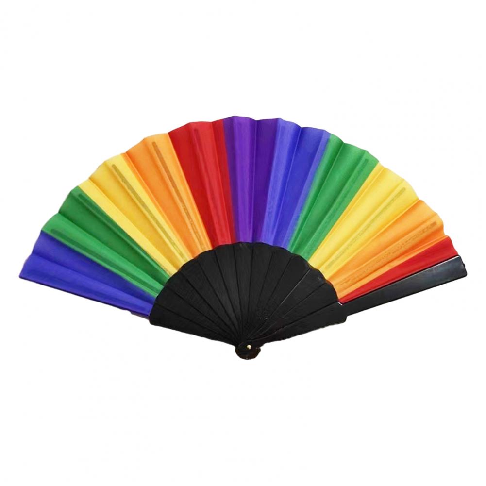 Ventaglio Pieghevole Decorativo Arcobaleno Cinese Leggero LGBT Colorato Ventaglio a Mano Pieghevole Decorazione per Feste