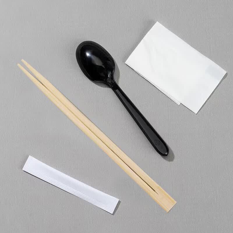 Lu Feng Lai Disposable Bamboo 4-Piece Tableware Set