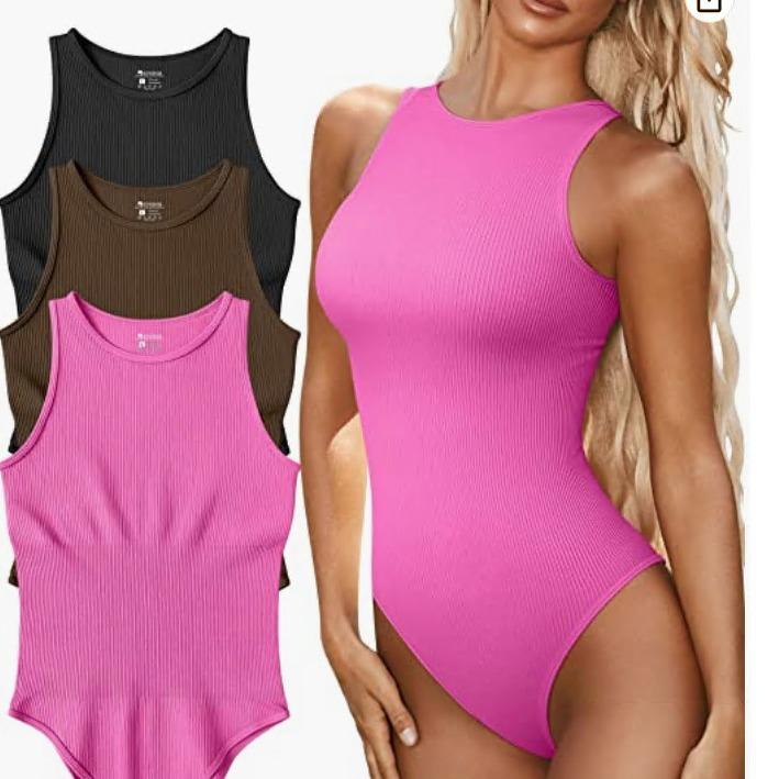 2024 European Ribbed Sleeveless One-Piece Swimsuit with Triangle Yoga Pants