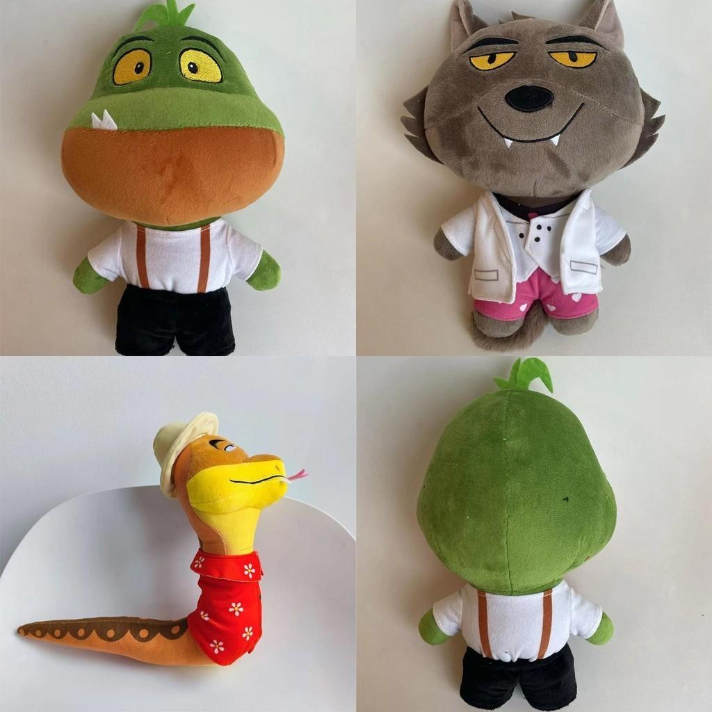 Soft And Durable 25cm Plush Toys The Bad Guys Chameleon Snake And Wolf Stuffed Dolls
