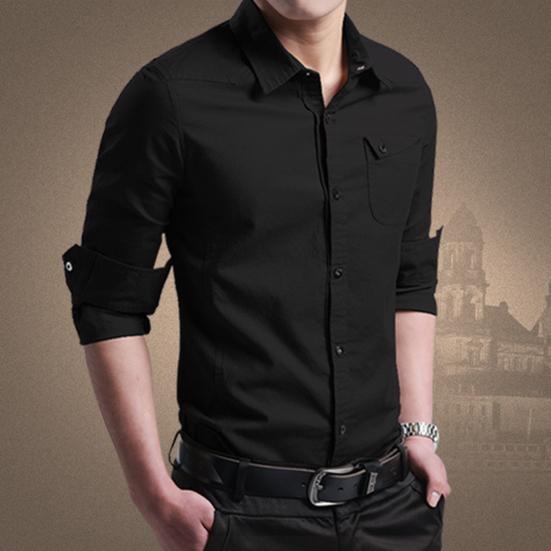 Men Shirt Super Soft Wear Resistant Cotton Blend Men All-Match Shirt Summer Apparel for Male