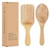 Custom Logo Bamboo Hair Brush Eco Friendly Wood Bamboo Detangling Paddle Hair Brush
