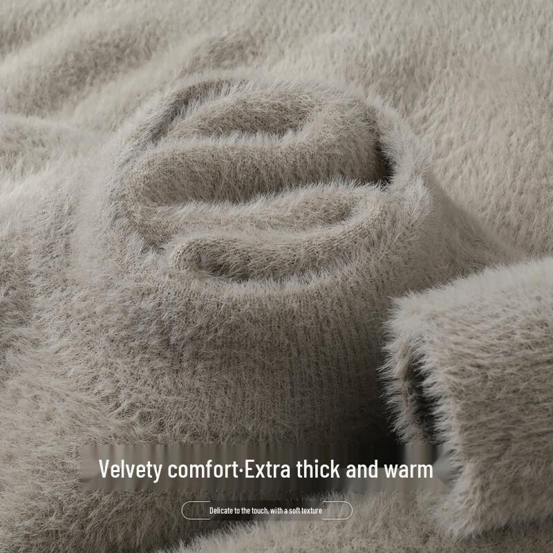 SNOWFLYING Men s Half-High Collar Double-Sided Fleece Sweater XL