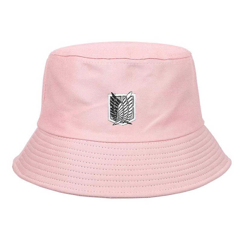 Stylish Attack On Titan Flat Top Basin Hat For Beach And Outdoor Activities, Sun-proof Wide Brim Bucket Hat