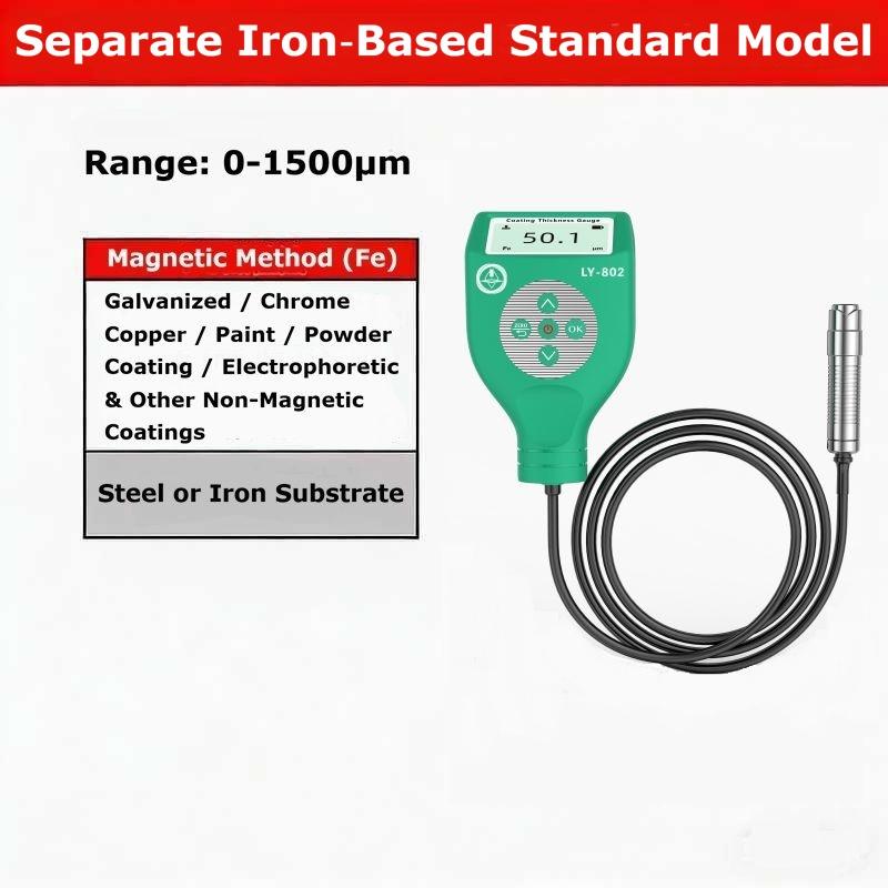 LY-802 Separate Probe High Precision Coating Thickness Gauge for Galvanized Chrome Paint Powder Coating Thickness Measurement 0-1500μm