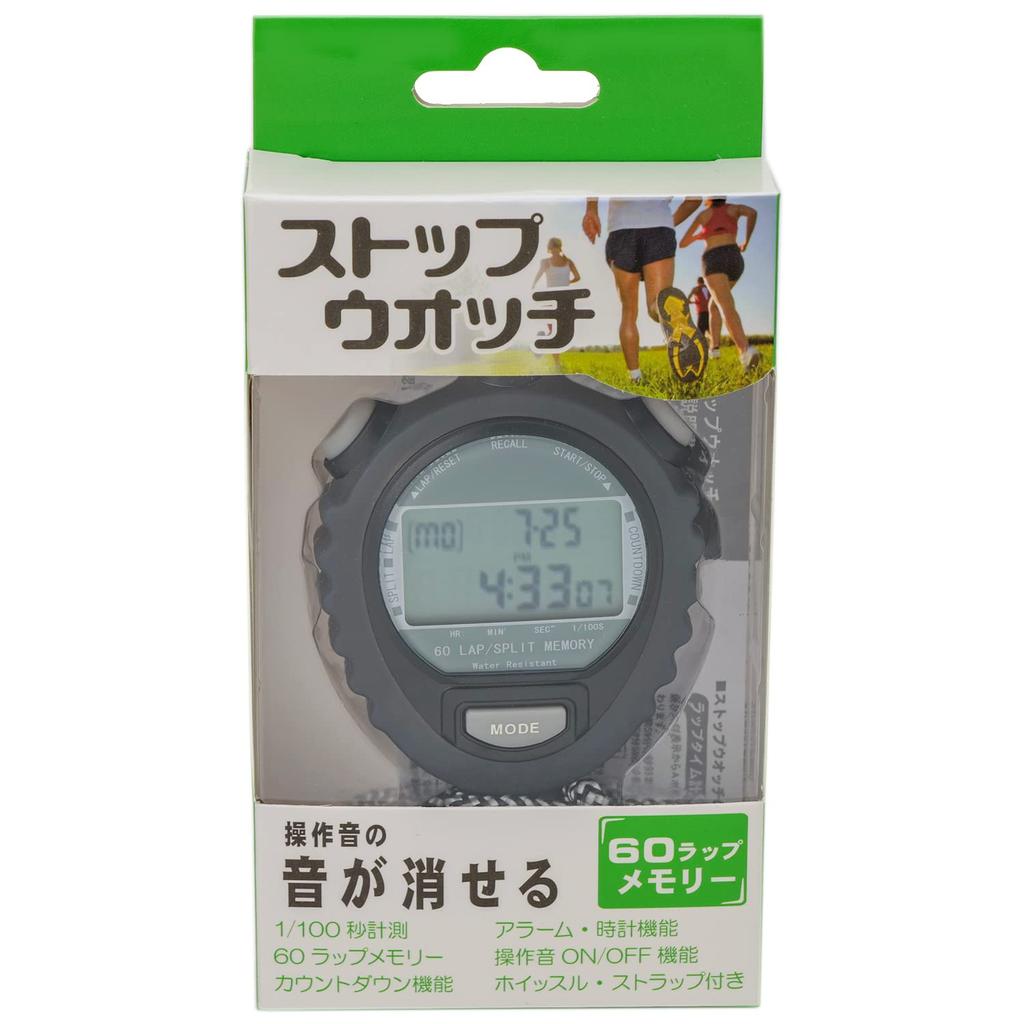 CREPHA Digitale Sportstoppuhr mit Alarm, Runden-Countdown-Timer, Schwarz (TEV-4026-BK)