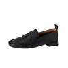 Cow Leather Square Toe Women Flats Casual Loafers Women Shoe Low Heel Spring Autumn Mules Woman Simple Shoes 2024 Women Shoes