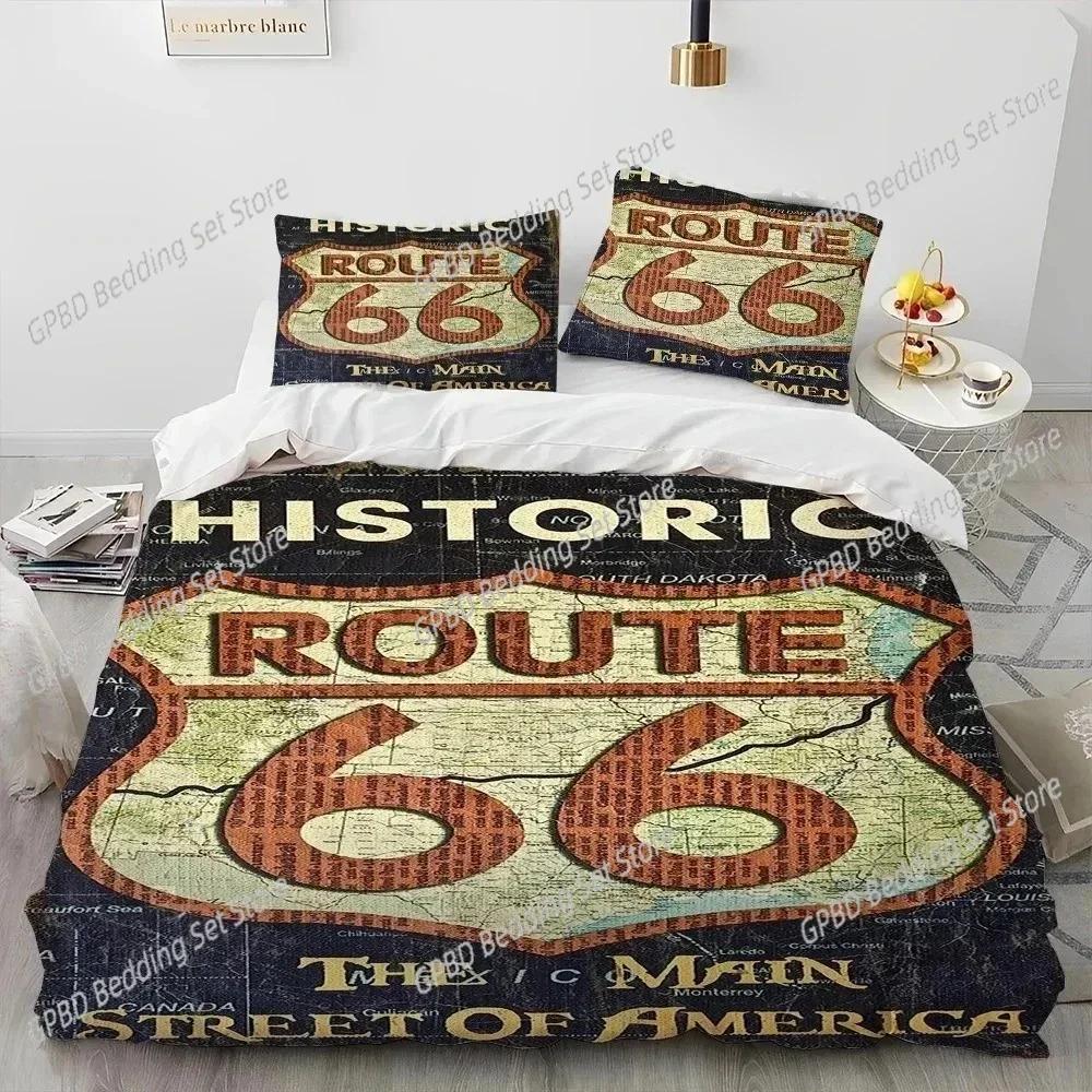 Historic Route 66,Mother Road 3D NEW Duvet Cover Pillowcase Bedding Set Adult Boy Girl Bedroom Decoration Single Double Large