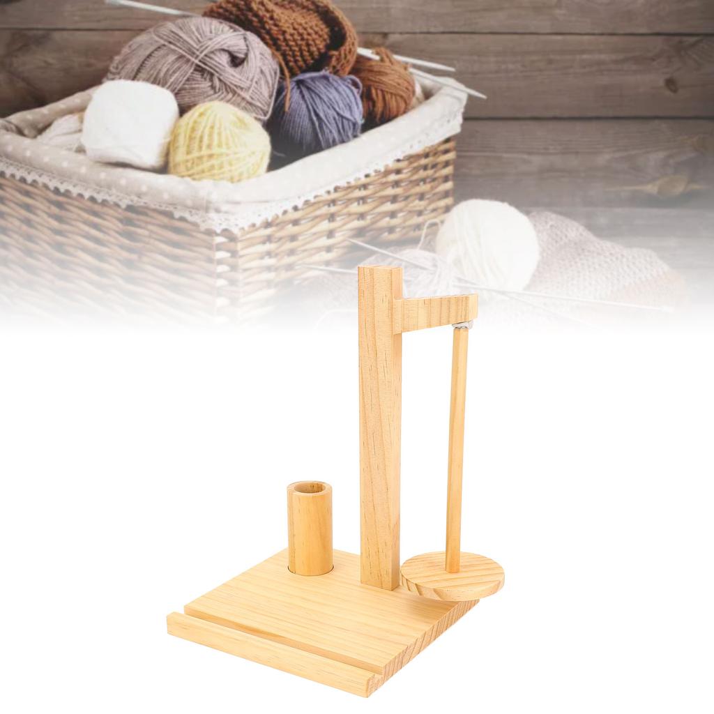Crochet Yarn Holder   Wood Rotating Yarn   Holder   with Phone Stand for Home