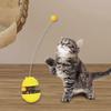 Cat Slow Treat Toy - Fun Tumbler Style Interactive Treat Toy with Two Rolling Balls and Removable Wand (Yellow)