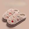 Women's Thick-soled Plush Slippers, Warm and Anti-slip Indoor Cotton Shoes
