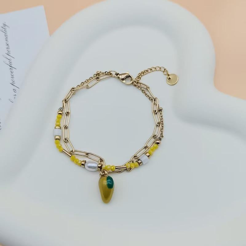 Fashion Fruit Shaped Bracelet Summer Dopamine Versatile Creative Stainless Steel Jewelry For Women