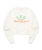 LEE Women Embroidered Logo Crop Sweatshirt Ivory