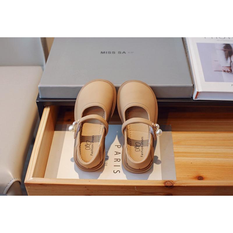Little Girls Princess Pearl Pendant Mary Jane Breathable Casual Single Leather Shoes