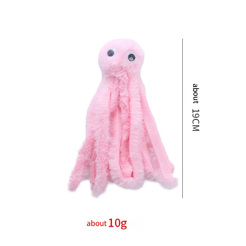 

Cute octopus cat toys for kittens and young cats, cat toys for chewing, plush toys, interactive play pet supplies розовый