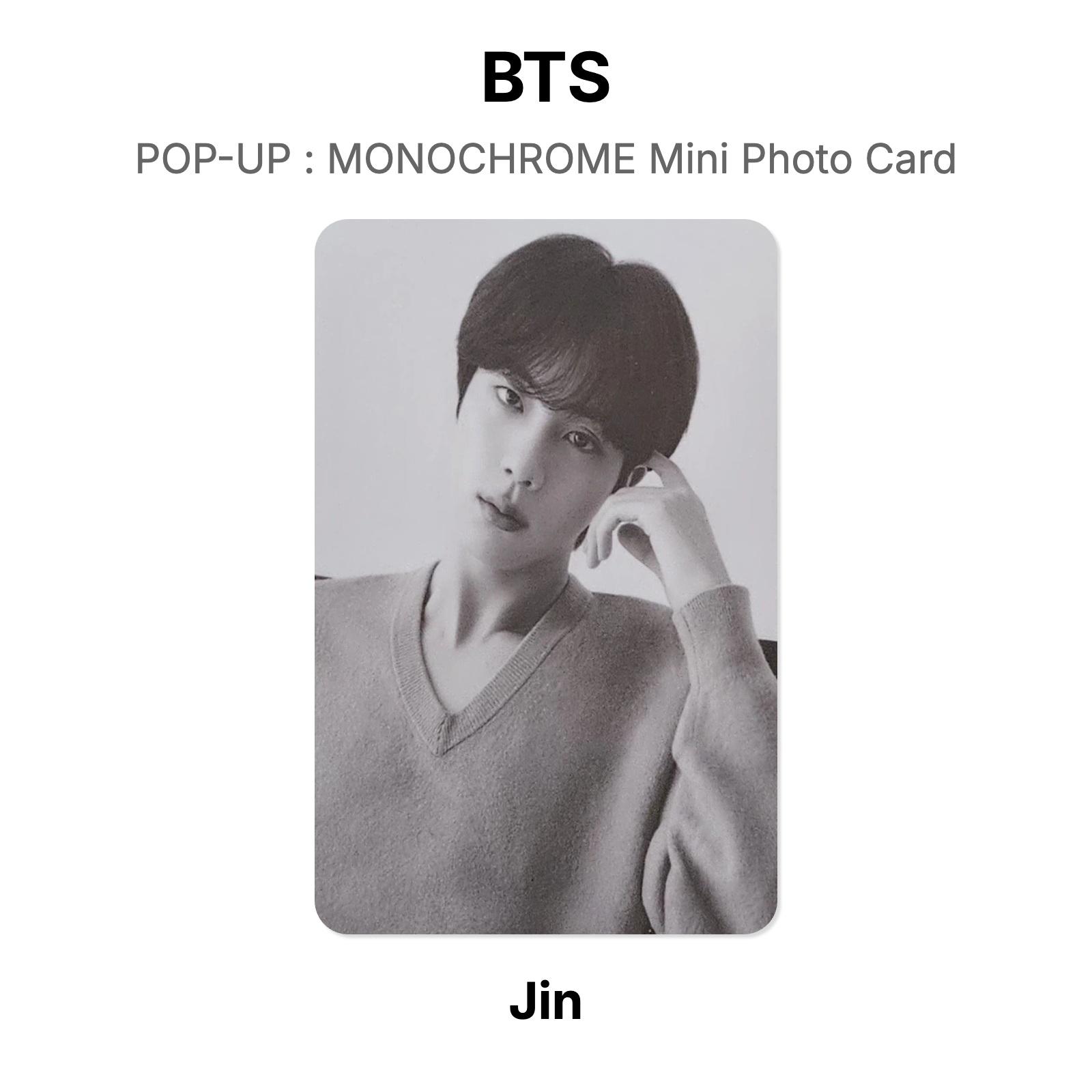 BTS ВСПЛЫВАЮЩИЙ КОНФЕТА : МОНОХРОМНАЯ Мини ФотоКарточка Официальная ФотоКарточка Jin