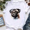 Watercolor Pug Dog Animal Printed T Shirt Unisexs Clothing Funny White Tshirt Femme Summer Tops Short Sleeve Tshirt Female