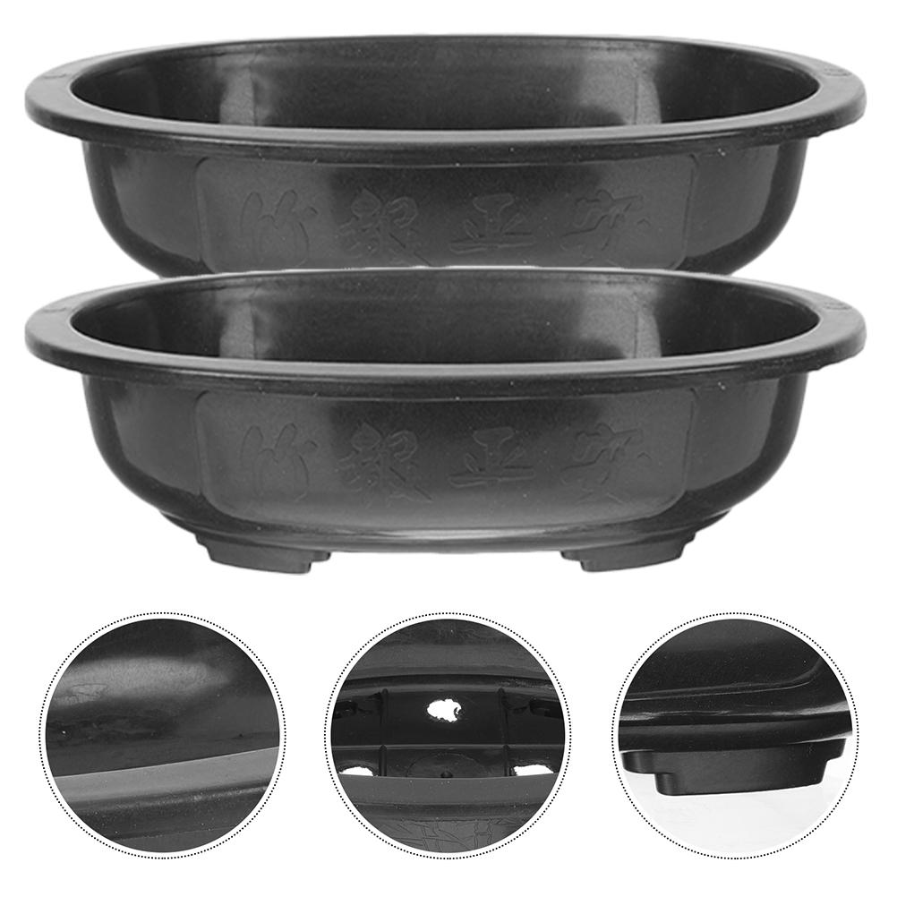 2 Pcs Flowerpot Succulent Planter Bonsai Pots Potted Large Garden Pp Office Indoor