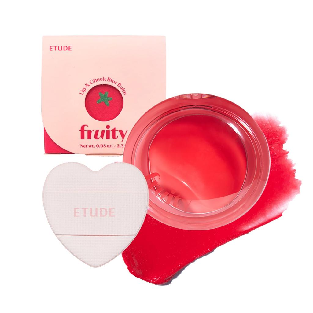 ETUDE Fruity Lip Cheek Balm Tomato Red Cheek Lip Lipstick [Etude Official] & 2.3g