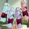 1PC Dark Glossy Cherry Fruit Pair 750ml Color Plastic Sports Water Bottle Leakproof Flip Straw Lid Suitable for Sports Office Home Use