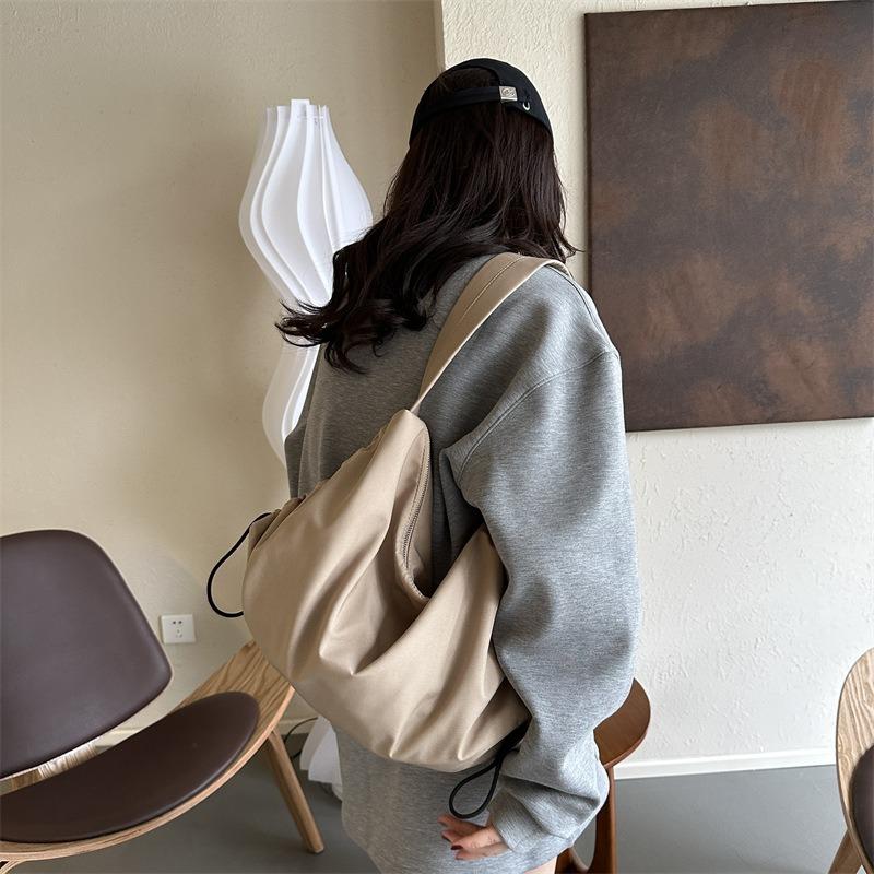 Summer New Casual Simple Shoulder Bag Versatile Solid Color Oblique Span Bag Fashionable Large Capacity Tote Bag
