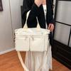 2026 Women's Large Capacity Corduroy Tote: Korean Style Multi-Pocket Handbag & Versatile Crossbody Bag