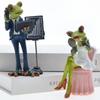 Elegant Treefrog Lover Sculpture Resin Desk Ornament For Living Room Bedroom Decoration And Anniversary Present