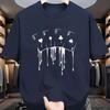 Summer Men's 100 Cotton Casual Loose Plus Size Poker Card Pattern Printed Sports Comfortable Round Neck Short Sleeve T-shirt