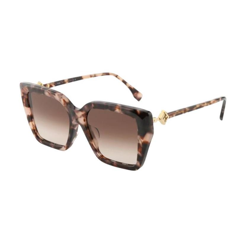 Fendi Logo Square Sunglasses Unisex sunglasses Tortoiseshell FE40161F-55F F,Tortoiseshell
