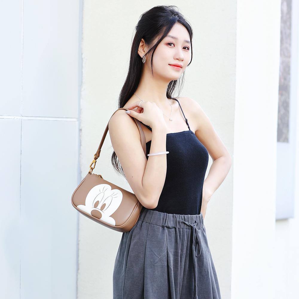 New Disney Mickey Series PVC With Polyester Shoulder Bag Regular Women's Night Black/Coffee/Milk Coffee BMK-71671B