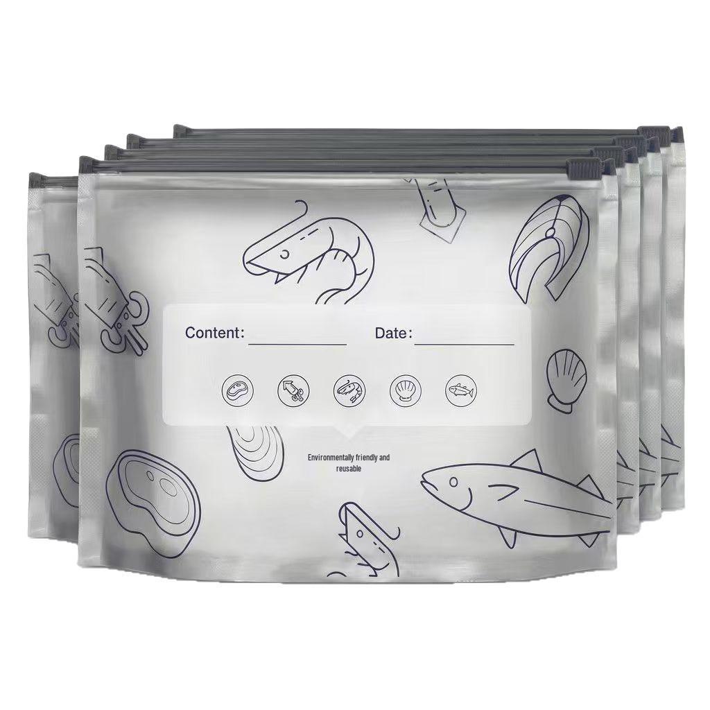 Aluminum Foil Zipper Food Storage Bag, Food-Grade Freezer and Fridge Safe, Prevents Flavor Transfer