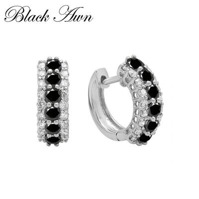 Modische klassische Creolen, schwarze Ohrringe für Frauen, Creolen, Schmuck, Geschenk