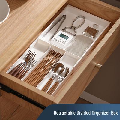 Retractable Drawer Divider Organizer for Kitchen Utensils and Cosmetics