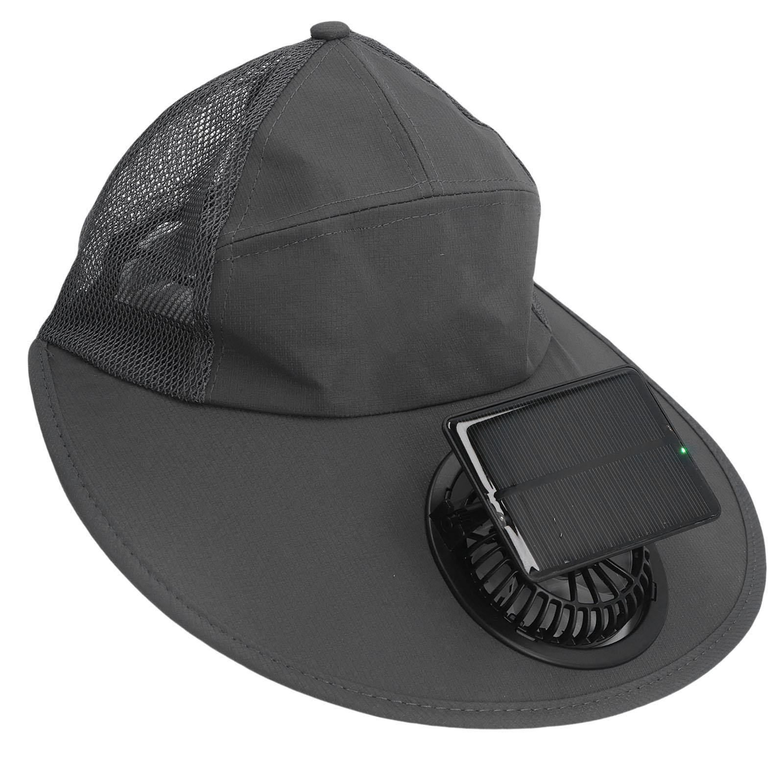 

Солнечная шляпа-вентилятор 3 скорости Одинарный вентилятор USB-зарядка Безопасность от ультрафиолета Широкие поля Солнечная бейсболка для