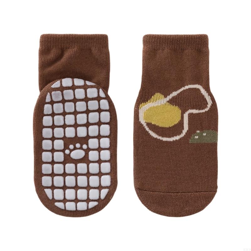 H3CD Baby Floor Socks with Strong Grip for Indoor Use 2025 Spring Ankle Socks Lovely Cartoon Nonslip Step Walking Socks L