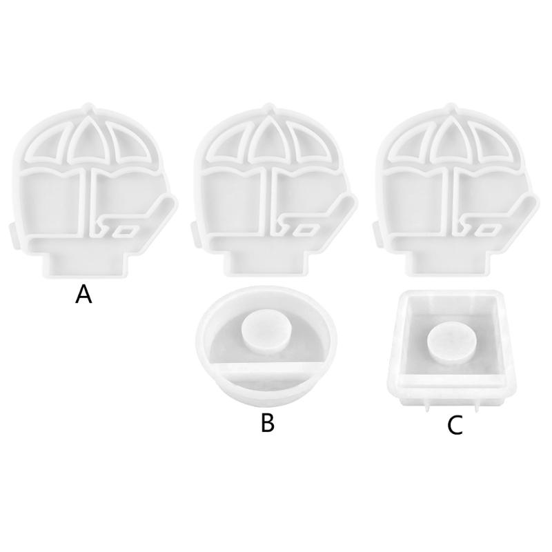 Beach Chair Parasol Candlesticks Molds Combination Castings Moulds Candle Holder Silicone Molds Craft Plasters Molds