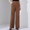 Simple and Neat Pleated Design Pants for Women In Summer, Slim and High Waisted Versatile Casual Pants