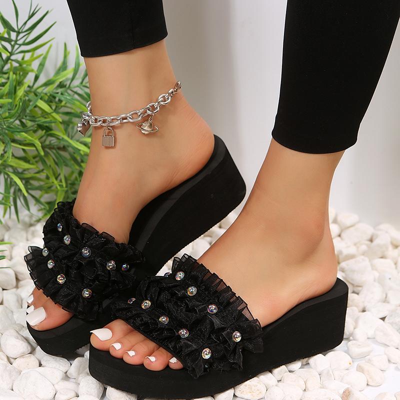 Plus Size Female Shoes 2024 Summer New Open Toe Platform Women's Slippers Outdoor Wedge Casual Ladies Slippers Sandals for Women