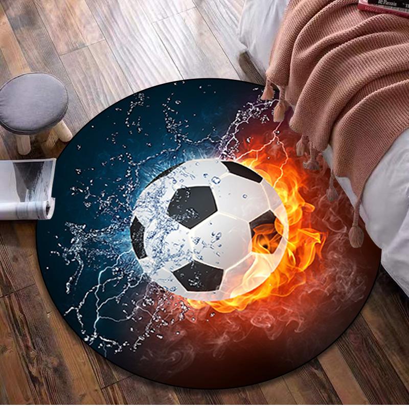 

Fire And Water ball Circular Rug - Office Decorative Carpet For Living Room Bedroom Door Mat Floor Rug Computer Chair Area Rug 80x80cm( 31x31in)
