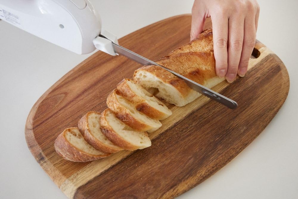 AL COLLE Electric Knife White ADN1001W Electric Bread Cutter Bread Cutter Electric Knife Bread Knife