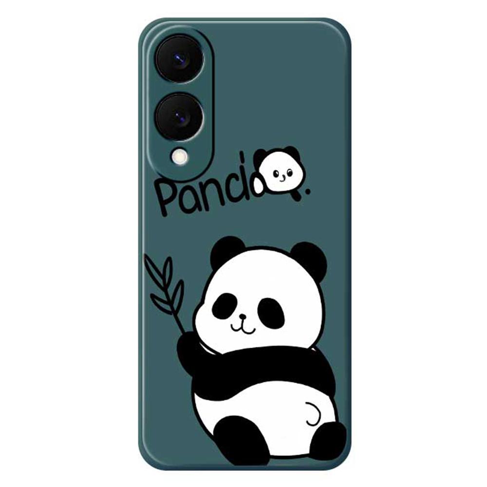 

For Samsung Galaxy S25 Edge Case Panda Pattern Printing Straight Edge TPU Phone Back Cover B