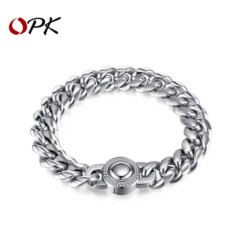 

OPK Men s Retro Hip Hop Stainless Steel Trendy Titanium Bracelet