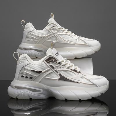 Sneakers erkek modası yeni nefes alabilen file kalın taban yükseltici günlük küçük beyaz ayakkabılar genç Darth Vader baba ayakkabıları