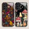Creative Personality Mushroom Pattern Tempered Glass Phone Case for Samsung Galaxy A56 A55 A54 A53 A52 A36 A14 A15 5G Back Cover