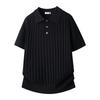 Ice Silk Knitted Short-sleeved Polo Shirt Men's POLO Shirt Lapel T-shirt Breathable Half-sleeve