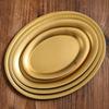 Stainless Steel Oval Vegetable Dish Food Grade Undivided Serving Plate for Curry Salad Home Use