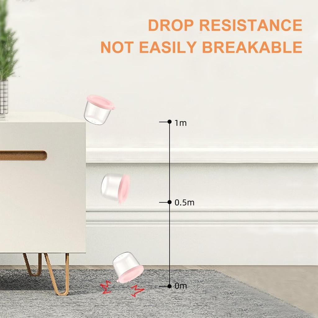 Baby Food Containers, 2.6oz 75ml Set of 4 Glass Baby Food Jars, Small Food Storage Containers with Lids and Stackable Tray, BPA-Free